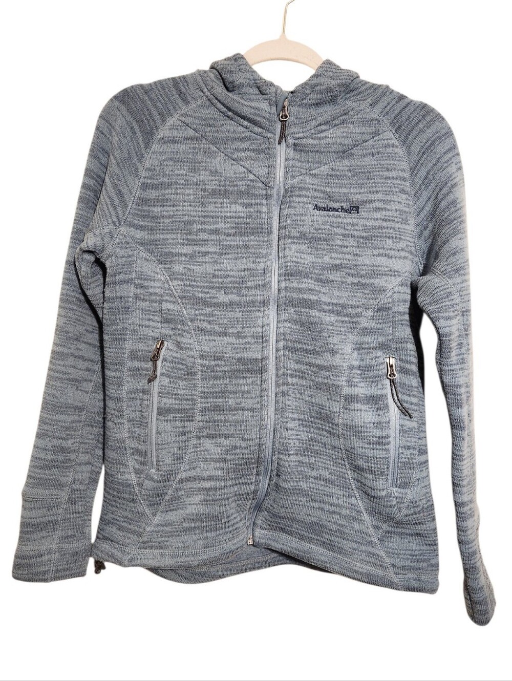Avalanche | Women's Bluish Gray Full Zipper Hoodie Sweatshirt (Size Large)